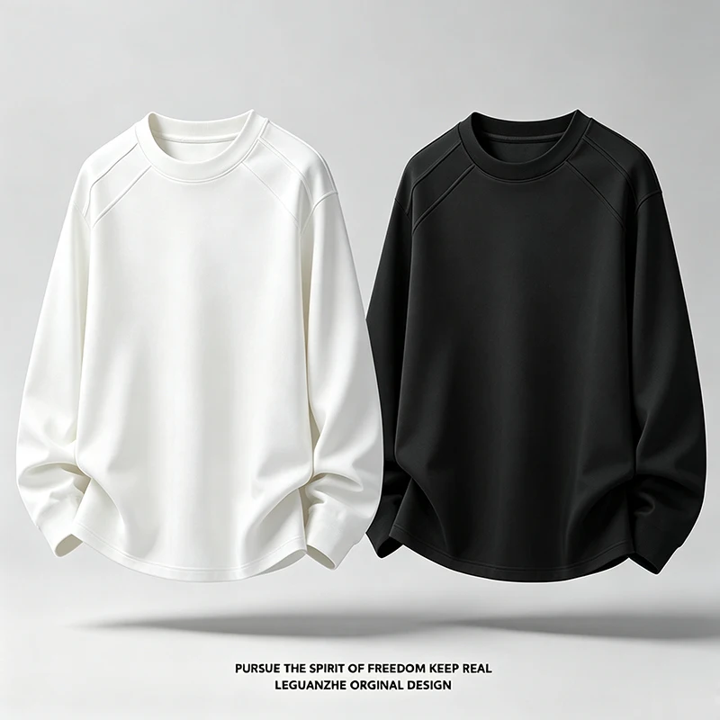 Men'S Fashion T Shirts - Herren-T-Shirt mit Rundhalsausschnitt, Raglanärmeln, langen Ärmeln,