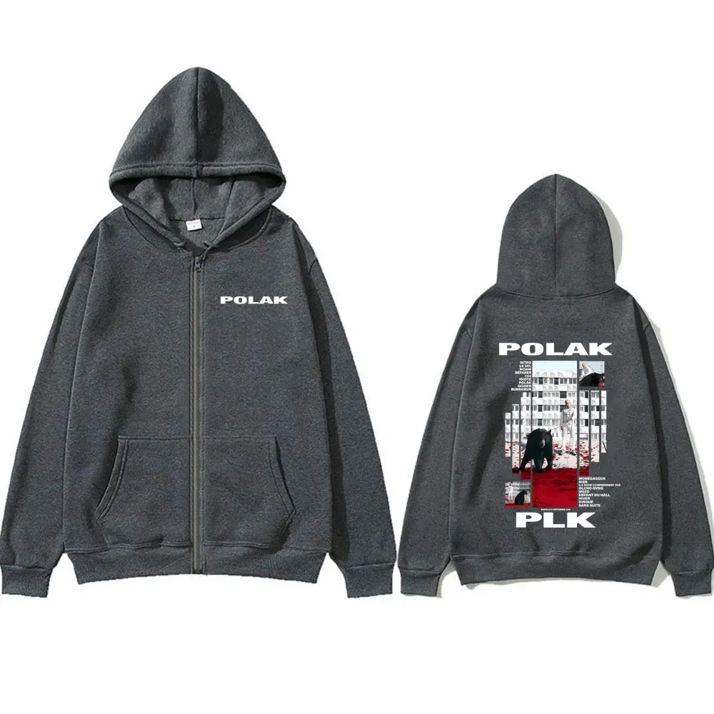 Rapper Plk Polak Print Reißver – Mens Fashion Zip Up Hoodies Bewertung und Preis