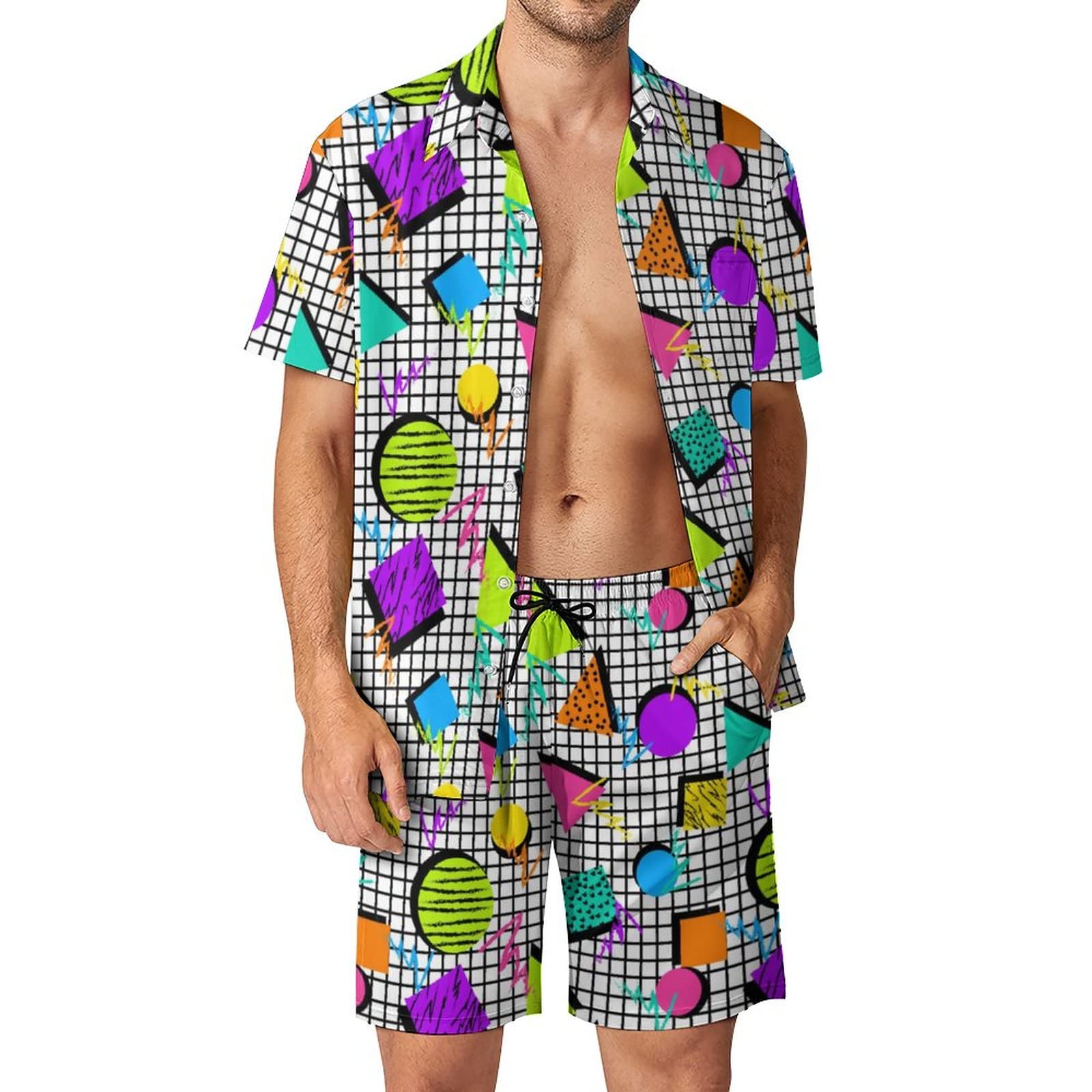 Sommer Unregelmäßiger Geometri – Mens Fashion Clothes Bewertung und Preis