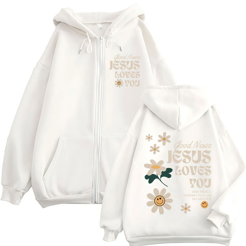 Gute Nachrichten: Jesus liebt  – Mens Fashion Zip Up Hoodies Bewertung und Preis