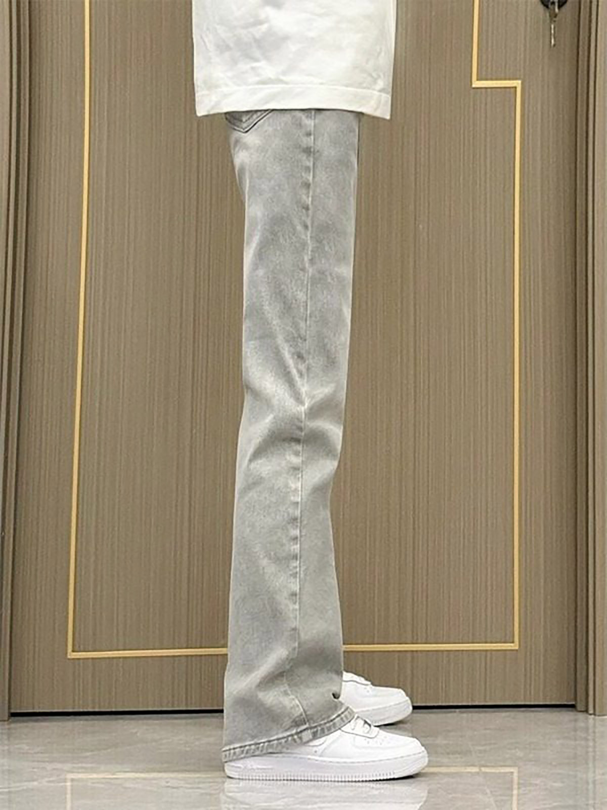 Rauchgraue Straight-Leg Slim-F – Men'S Fashion Grey Jeans Bewertung und Preis